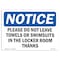 Signmission OSHA Notice Sign, 18" Height, Rigid Plastic, Please Do Not Leave Towels Or Swimsuits Sign, Landscape OS-NS-P-1824-L-17400 - alternate 1